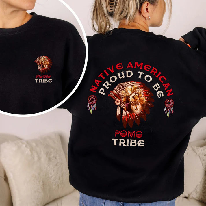 Proud To Be Native American - Custom Tribe Heritage Design - Two sides - T-Shirt/V-Neck/Hoodie/Sweatshirt