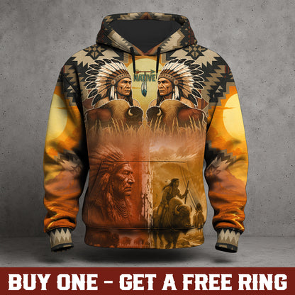Native Buffalo Warriors – Tribal Heritage Chief Hoodie
