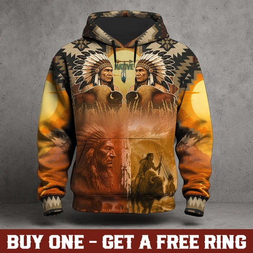 Native Buffalo Warriors – Tribal Heritage Chief Hoodie