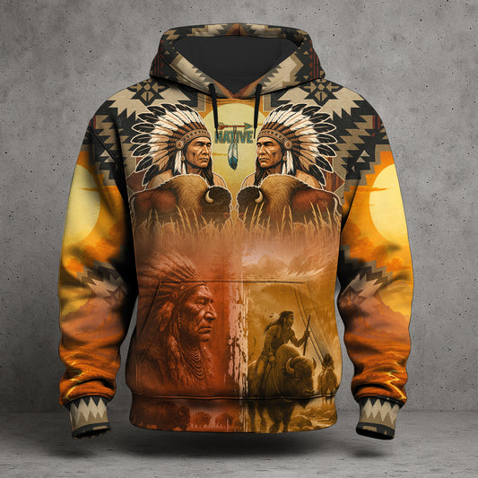 Native Buffalo Warriors – Tribal Heritage Chief Hoodie