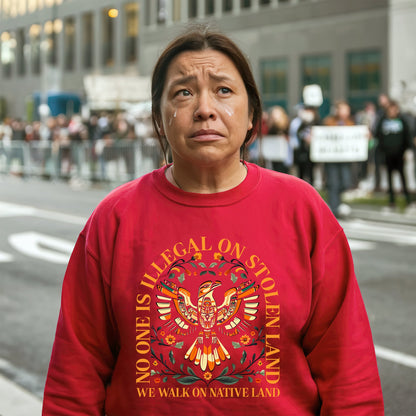 NO ONE IS ILLEGAL ON STOLEN LAND. WE WALK ON NATIVE LAND 23 - One sides - Unisex T-Shirt/T-Shirt V-Neck/Hoodie/Sweatshirt