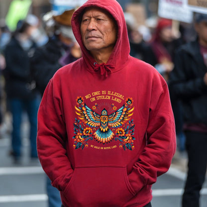 No One Is Illegal On Stolen Land Colorful Eagle Unisex T-Shirt/T-Shirt V-Neck/Hoodie/Sweatshirt