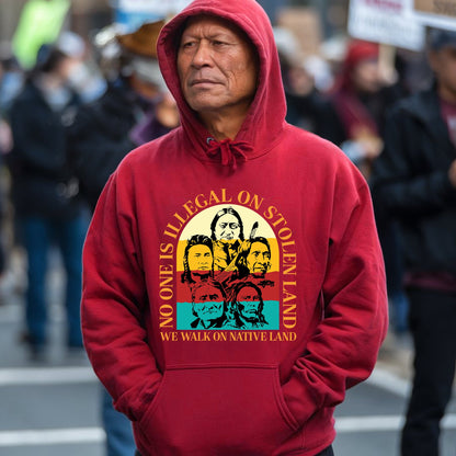 NO ONE IS ILLEGAL ON STOLEN LAND. WE WALK ON NATIVE LAND 16 - One sides - Unisex T-Shirt/T-Shirt V-Neck/Hoodie/Sweatshirt
