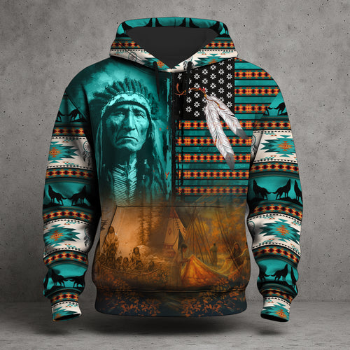 Echoes of the Ancestors – The Chief Spirit 3D Hoodie, Honoring Native Roots