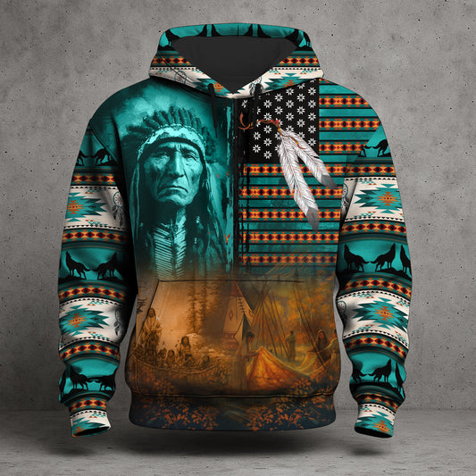 Echoes of the Ancestors – The Chief Spirit 3D Hoodie, Honoring Native Roots