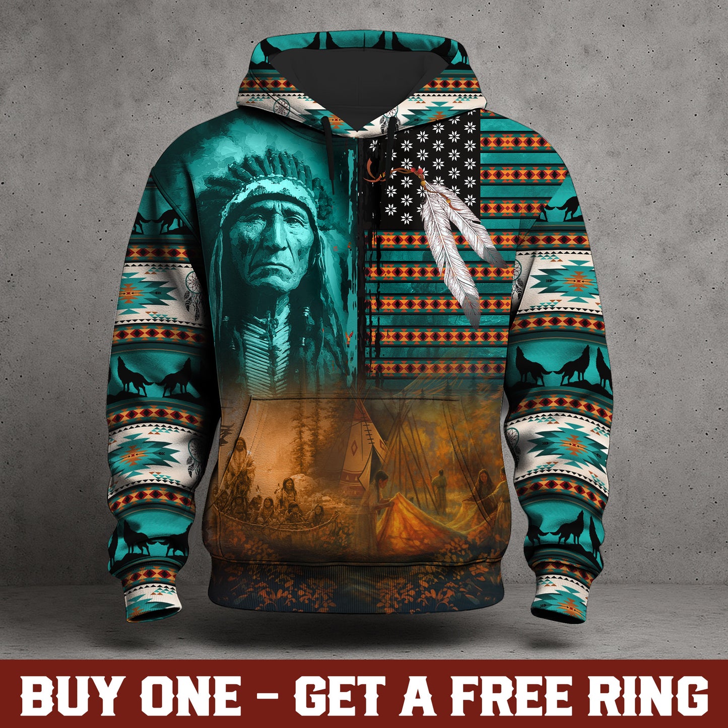 Echoes of the Ancestors – The Chief Spirit 3D Hoodie, Honoring Native Roots