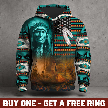 Echoes of the Ancestors – The Chief Spirit 3D Hoodie, Honoring Native Roots