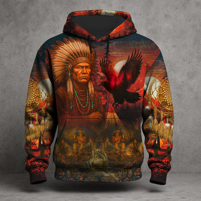Echoes of the Ancestors – The Chief Spirit 3D Hoodie, Honoring Native Roots