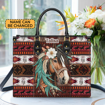 Personalized Leather Handbag for Women - Design Patterns Boho Western Style 02