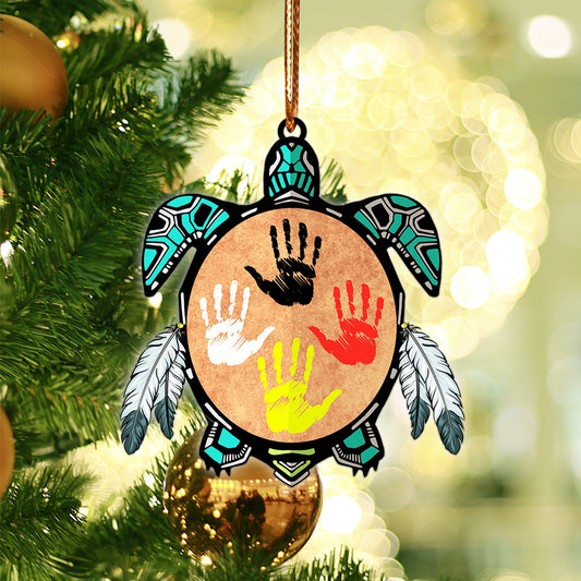 Sacred Turtle Handprint Native American - Unique Christmas Gift Decor Flat Acrylic