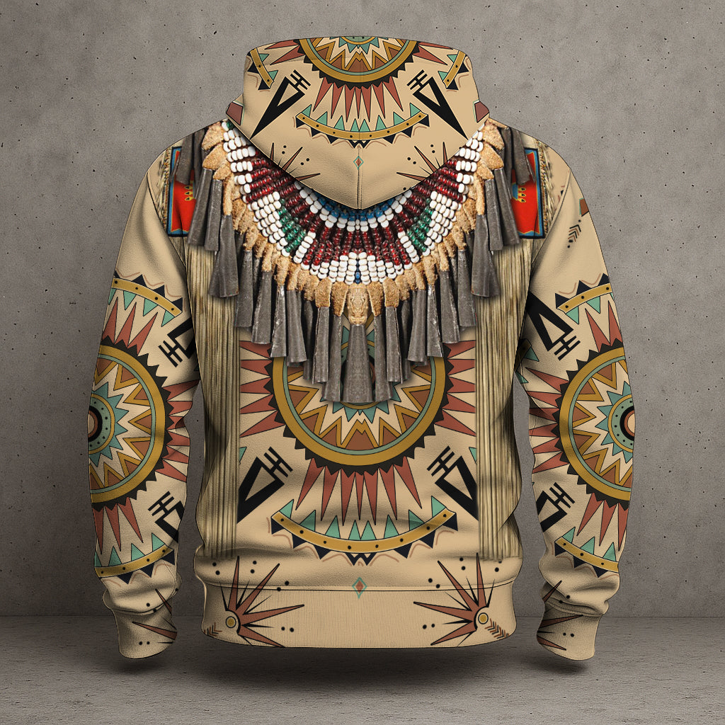 Native American Geometric Pattern 3D Hoodie – Southwestern Tribal Design