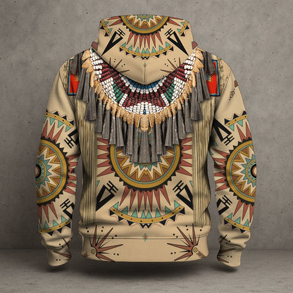 Native American Geometric Pattern 3D Hoodie – Southwestern Tribal Design