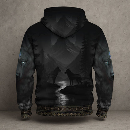 3D Hoodie Native American Faux Leather Vest Hoodie, Southwestern Tribal Eagle Feather Graphic