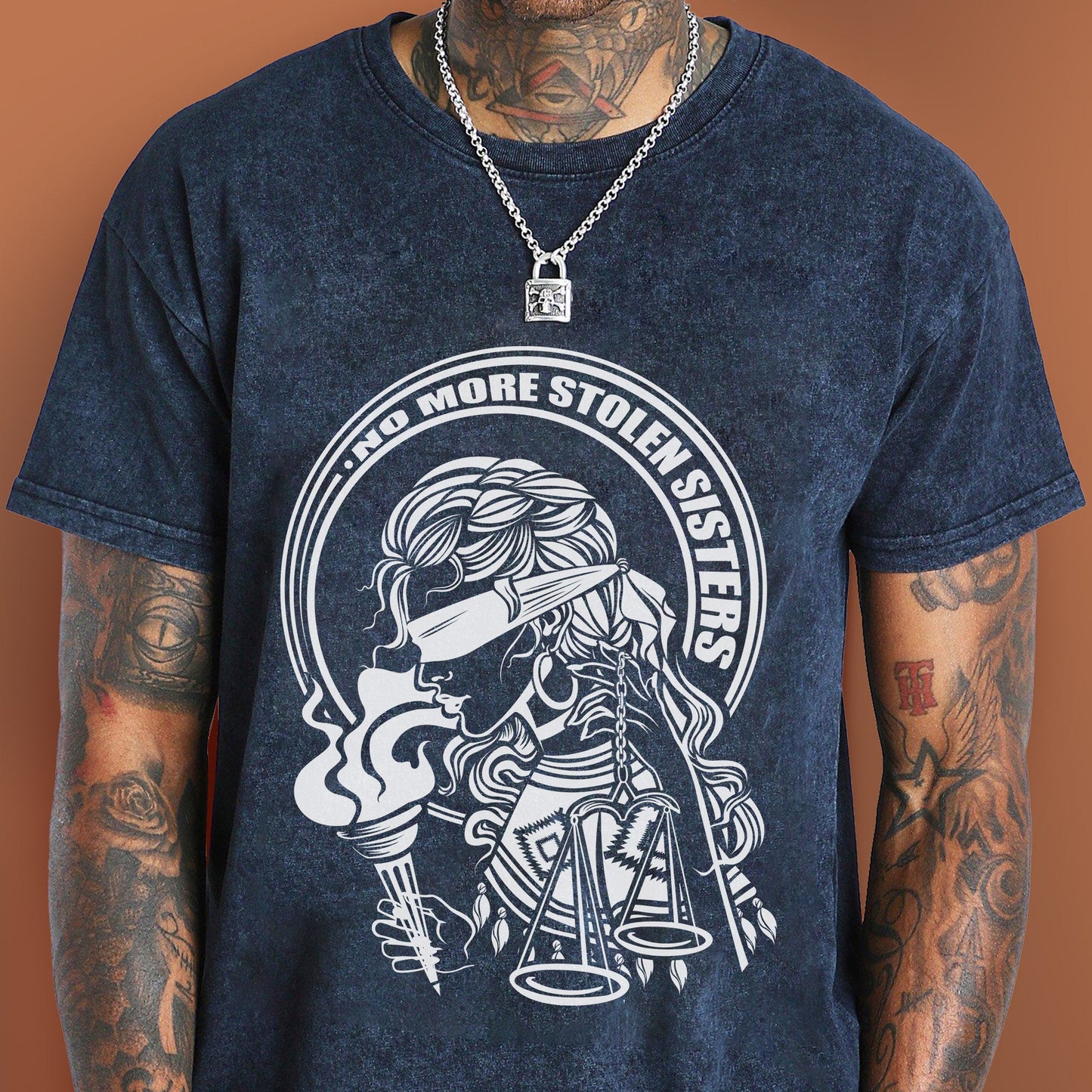 No More Stolen Sisters - Indigenous Women Unisex Mineral Washed T-Shirt