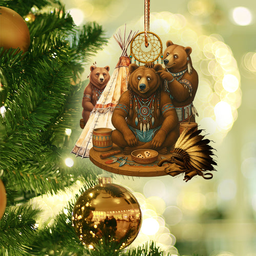 Tribal Bear Family - Unique Christmas Gift Decor Flat Acrylic