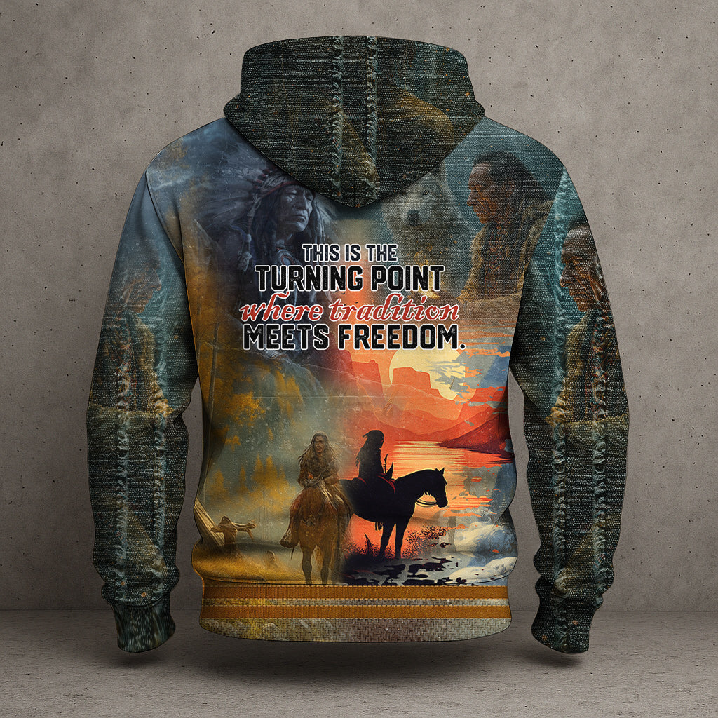 Native Moon Song – Spirit of the Plains Sacred 3D Hoodie