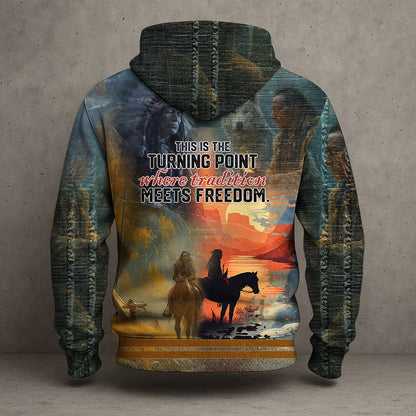 Native Moon Song – Spirit of the Plains Sacred 3D Hoodie