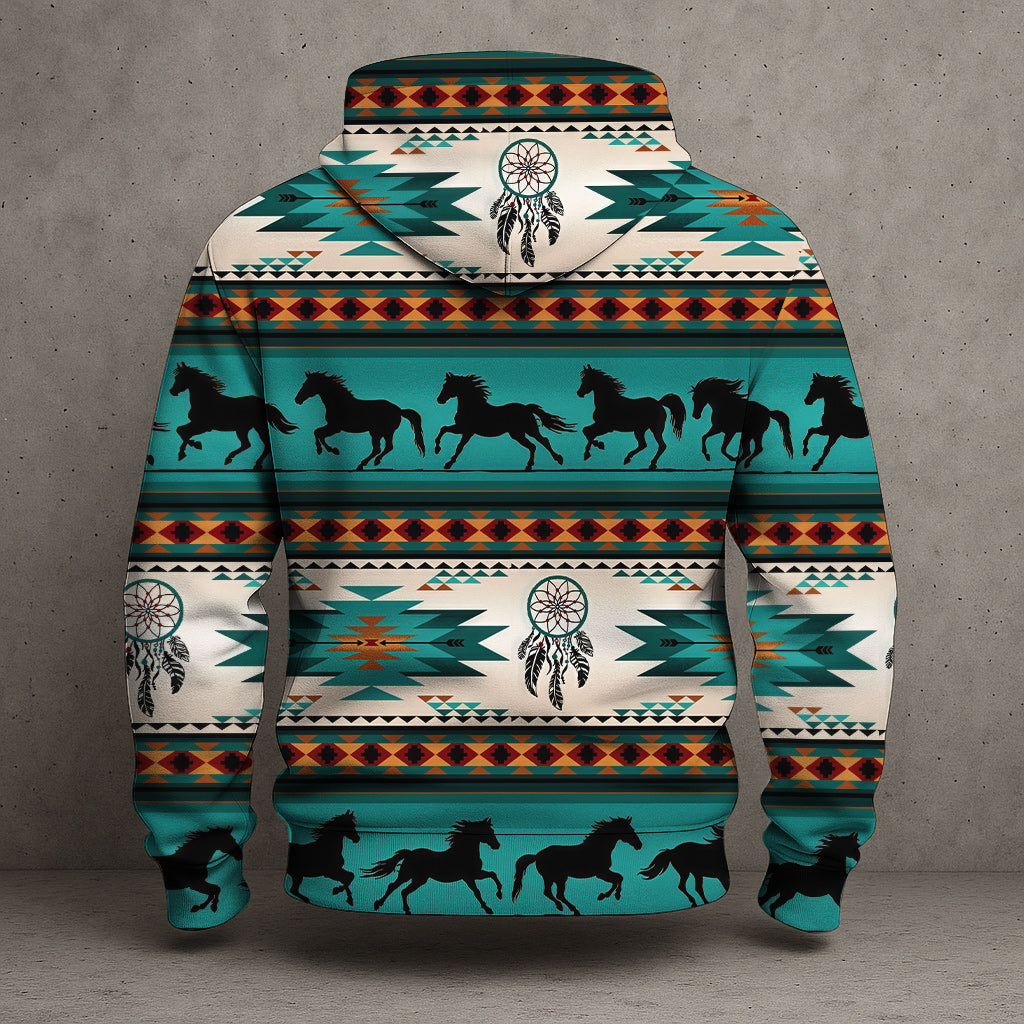 Aztec Geometric-Pattern Horse All Over Print Graphic Native
