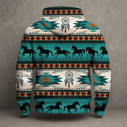 Aztec Geometric-Pattern Horse All Over Print Graphic Native
