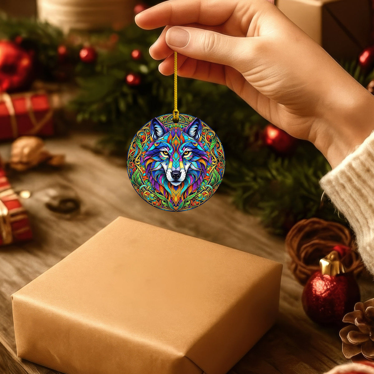 Rainbow Wolf - Psychedelic Spirit Animal - Unique Christmas Gift Decor Flat Acrylic
