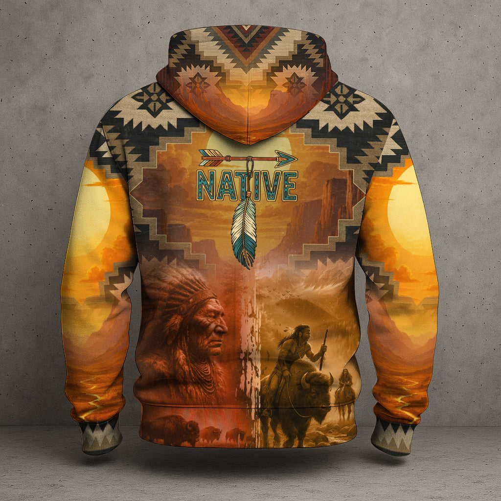 Native Buffalo Warriors – Tribal Heritage Chief Hoodie