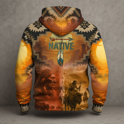 Native Buffalo Warriors – Tribal Heritage Chief Hoodie