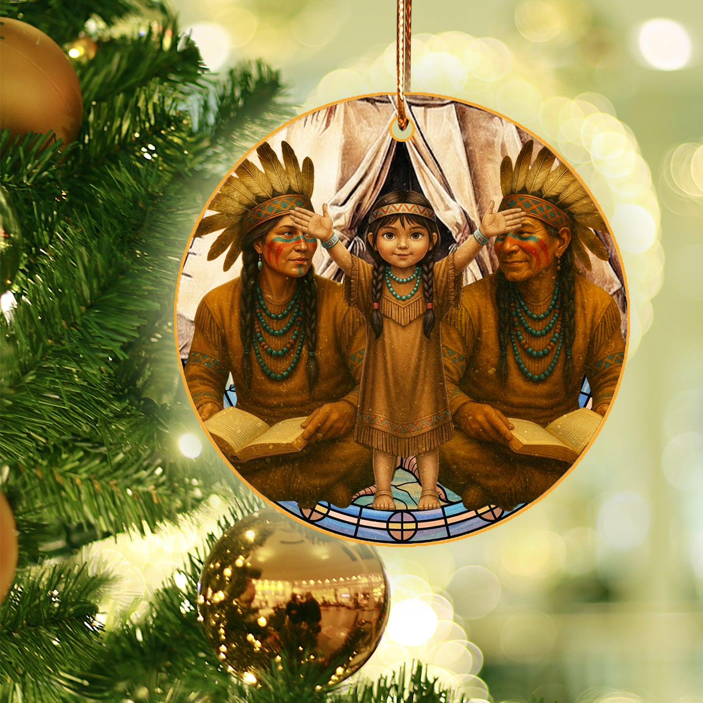"Native Family Ornament Acrylic– Generations of Wisdom and Love