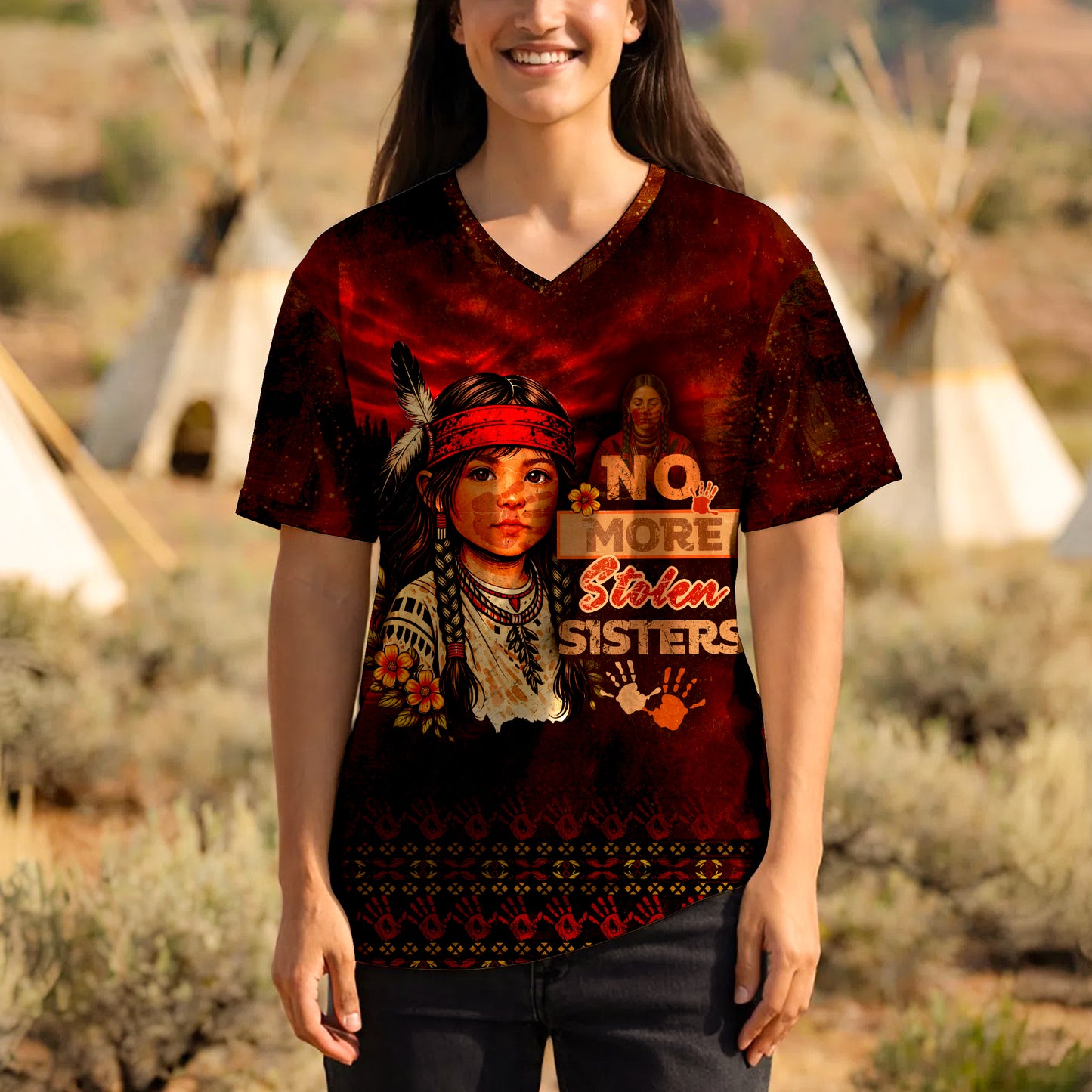 3D T-Shirt " MMIW No More Stolen Sisters"