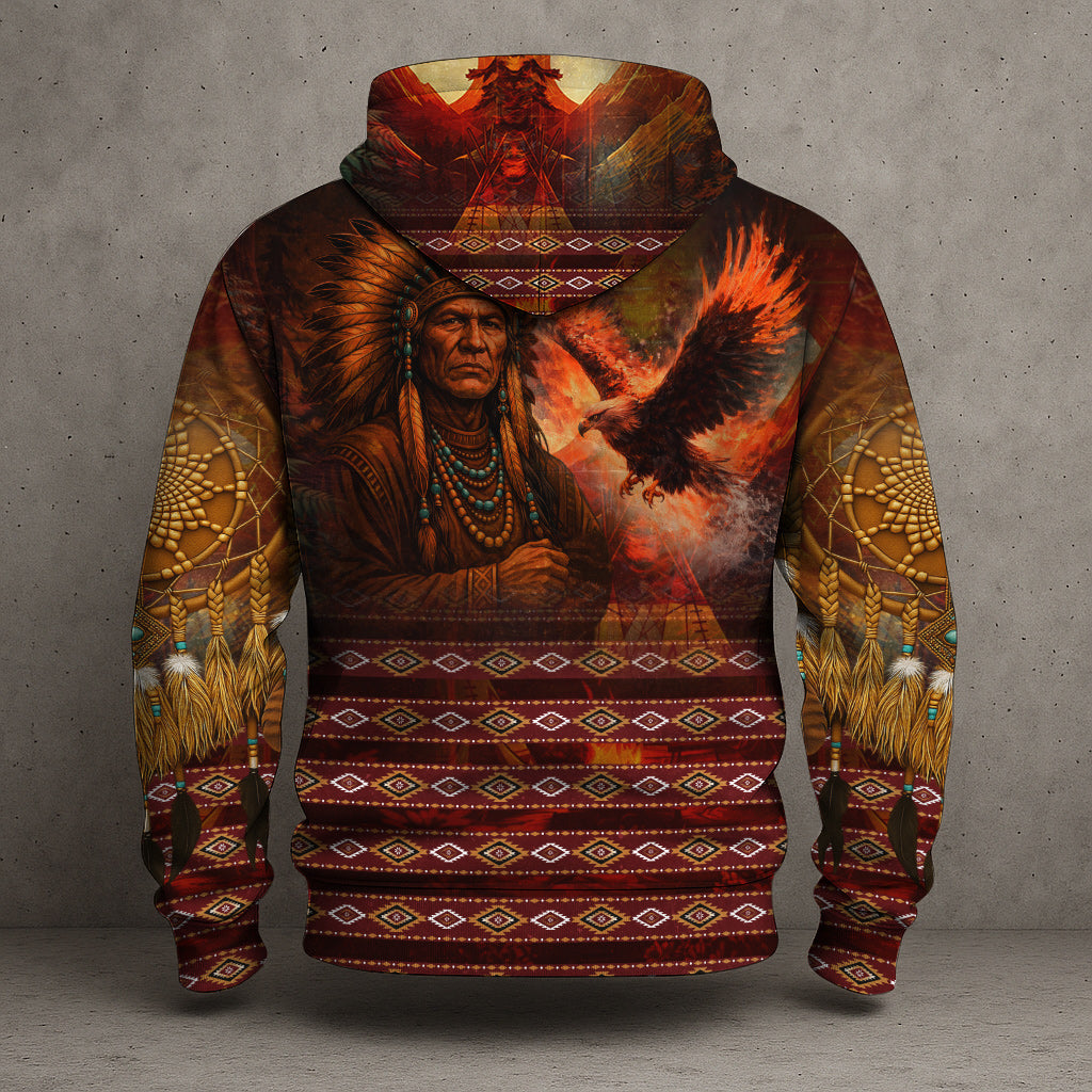 Echoes of the Ancestors – The Chief Spirit 3D Hoodie, Honoring Native Roots