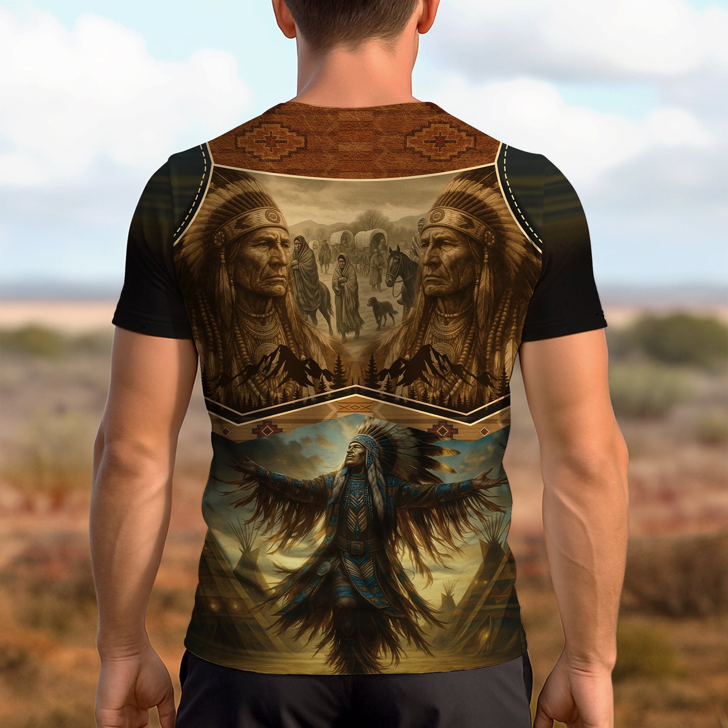 3D T-Shirt " Spirit of the Ancestors – The Eternal Wisdom of the Chiefs"