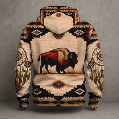 Native American Buffalo Hoodie – Tribal Bison Spirit All Over Print Hoodie