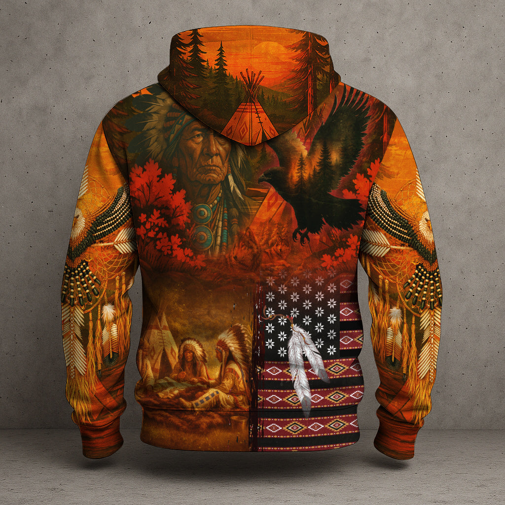 Echoes of the Ancestors – The Chief Spirit 3D Hoodie, Honoring Native Roots