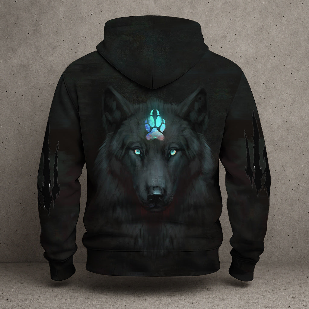 Moonlit Wolf Hoodie – Ethereal Glow & Mystic Presence