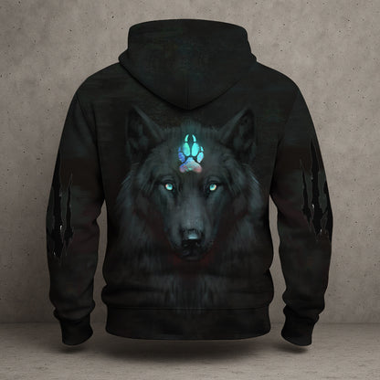 Moonlit Wolf Hoodie – Ethereal Glow & Mystic Presence