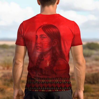 3D T-Shirt - MMIW No More Stolen Sisters Red Hand