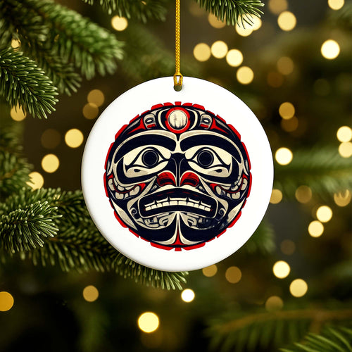 Native Bigfoot Ceramic Ornament - Handcrafted Indigenous Art - Unique Holiday Decor