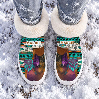 Personalized Snow Boots - Wolf & Dreamcatcher A Heartfelt Family Gift with Soul and Spirit
