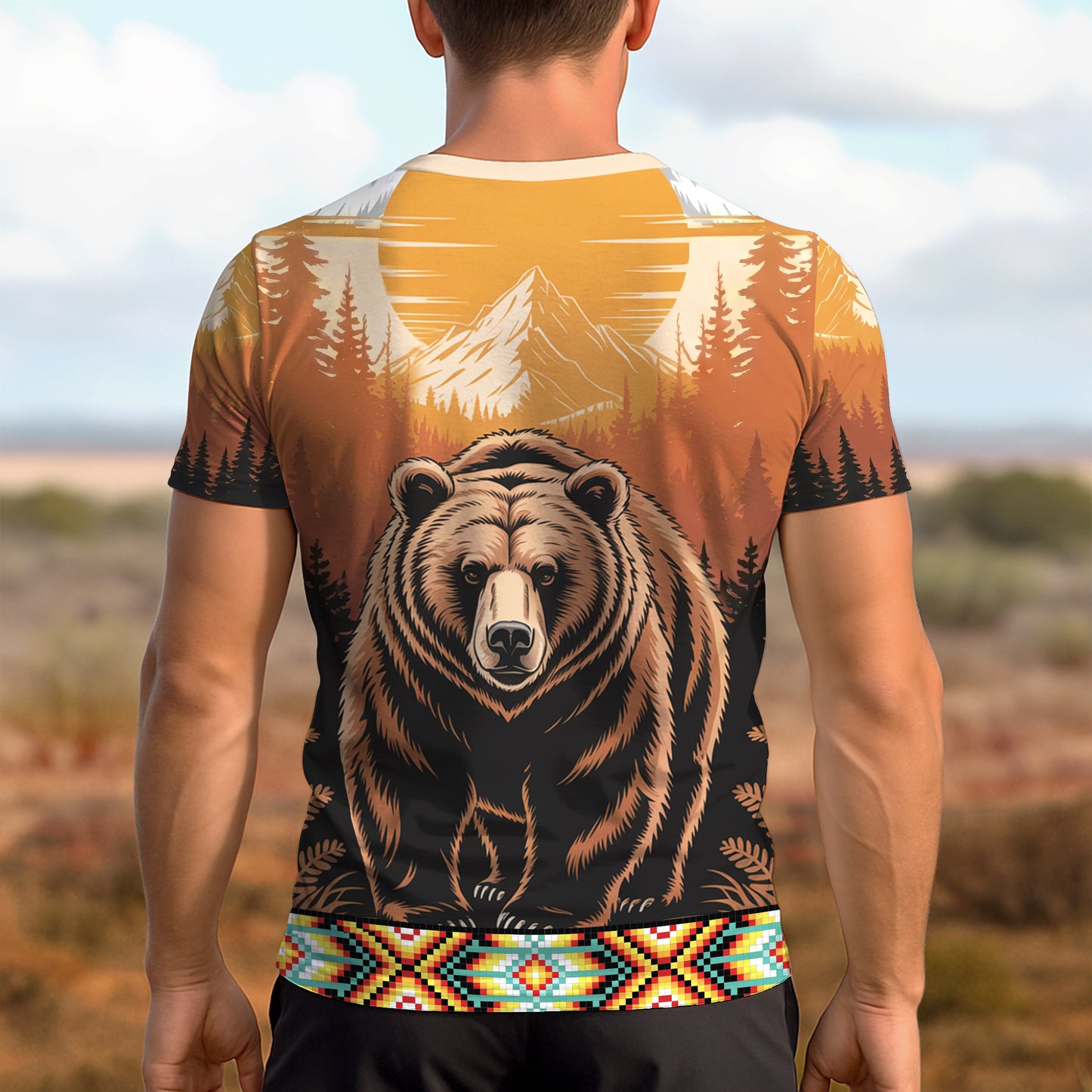 3D T-Shirt" Spirit of the Bear – A Symbol of Strength, Protection, and Native Heritage"