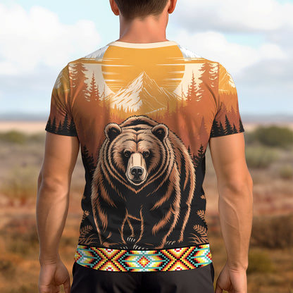 3D T-Shirt" Spirit of the Bear – A Symbol of Strength, Protection, and Native Heritage"