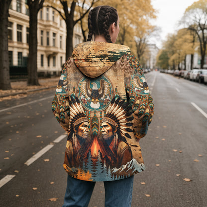 Native Twin Chief Dream Cloak – Strength and Honor in Earth Tones