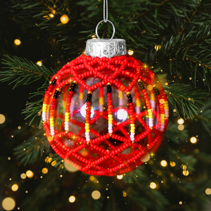White Beaded Handmade Ornament Holiday Decor Gifts