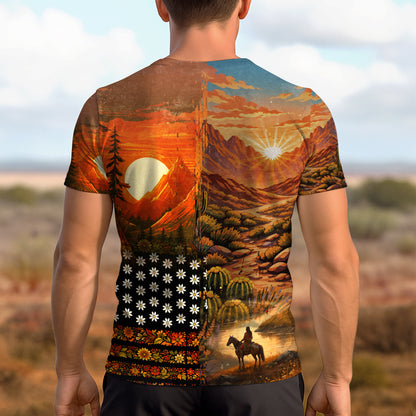 3D T-Shirt  "NO ONE IS ILLEGAL ON STOLEN LAND. WE WALK ON NATIVE LAND