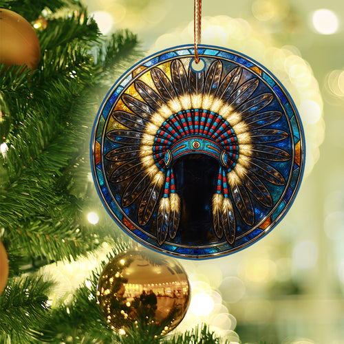 Spirit of the Chief – Native-Inspired Ornament  Acrylic  Symbolizing Wisdom, Leadership, and the Power of Legacy
