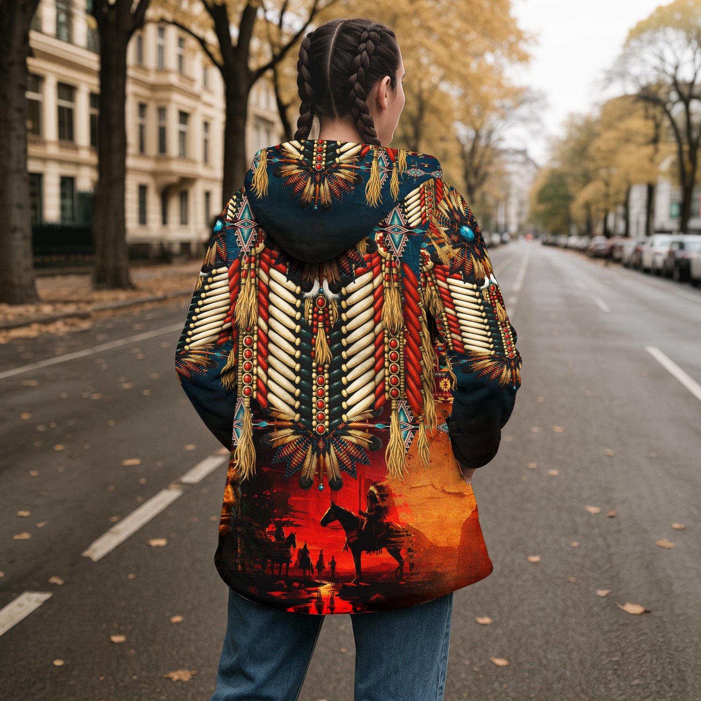 Native Chief of the Plains – Courage Beneath the Red Sky