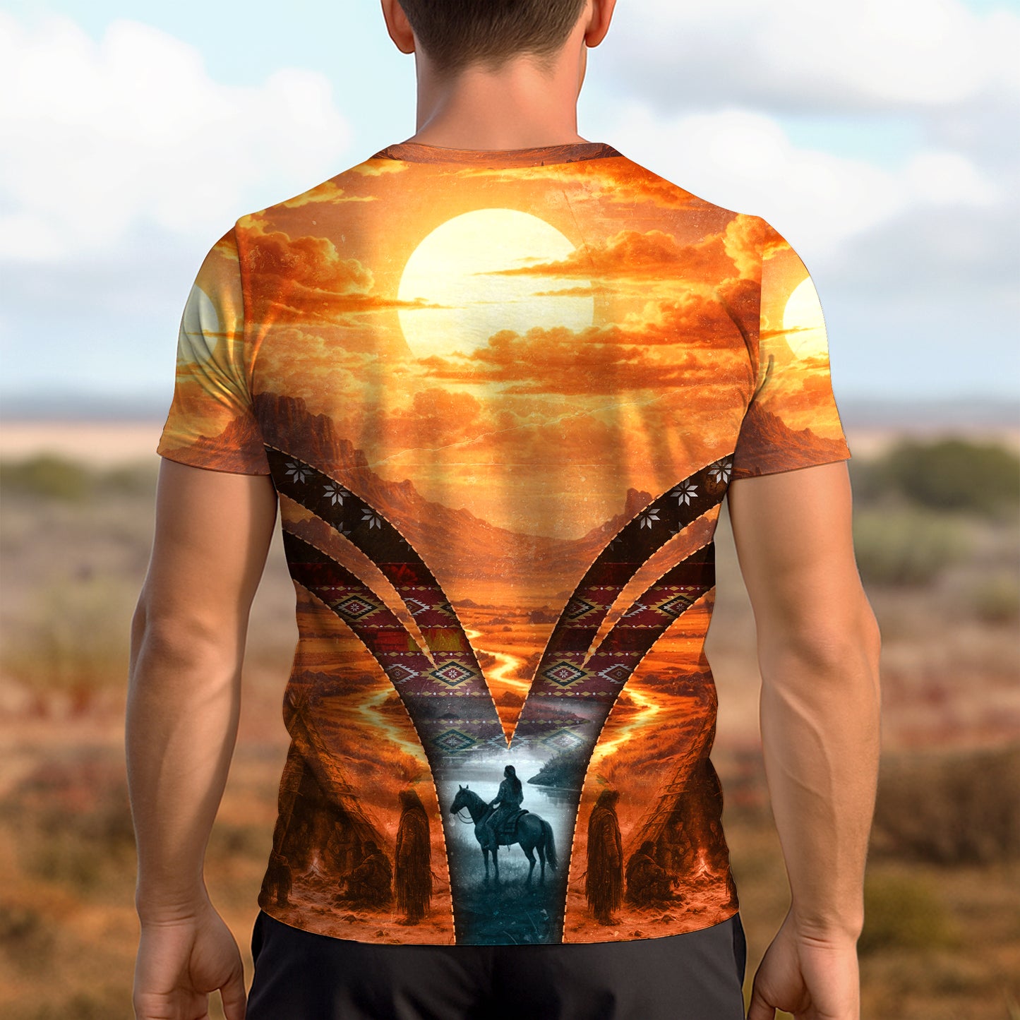 3D T-Shirt " Echoes of the Ancestors – The Chief Spirit Honoring Native Roots"