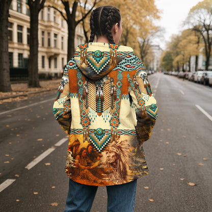 Native Tribal Council Dream Cloak – Wisdom and Unity in Earth Tones