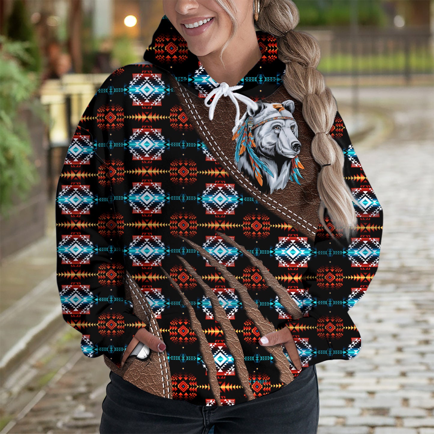 Pattern Bear All Over Print Graphic Native American Style 01