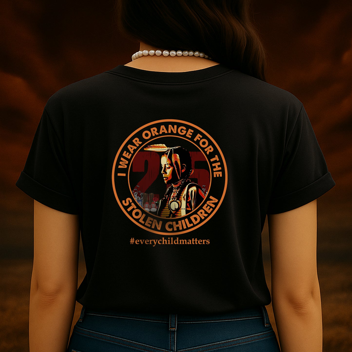 2 Sided T-Shirt "Every Child Matters - You Are Not Forgotten and  I Wear Orange For The 215 Stolen Children" - Two Sides