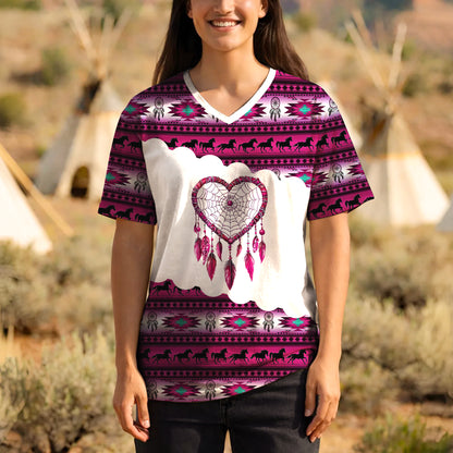 3D T-Shirt " Dreamcatcher Tribal Horse, Feather & Boho Pattern