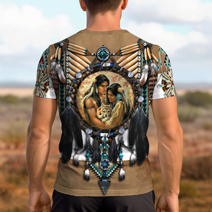 3D T-Shirt  "Feather Native Motifs"
